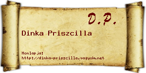 Dinka Priszcilla névjegykártya